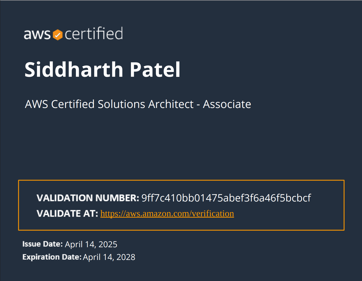 AWS Certified Solutions Architect Associate